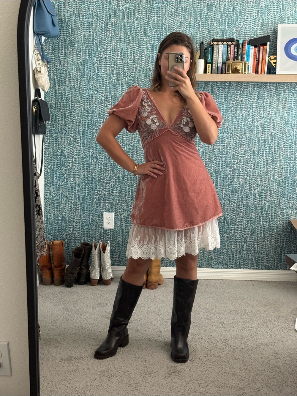 Free People Suki Velvet Mini Dress - Picture 5 of 6